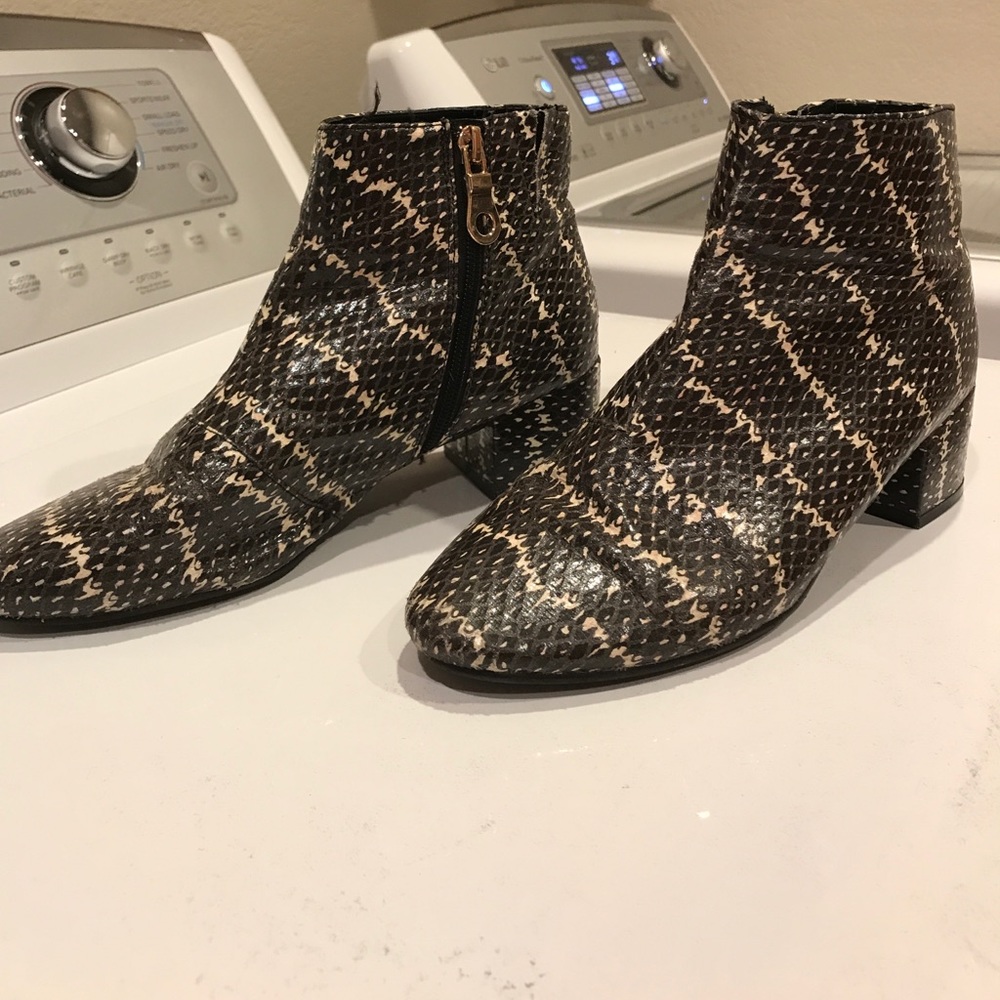 Top Shop Snake Skin Booties