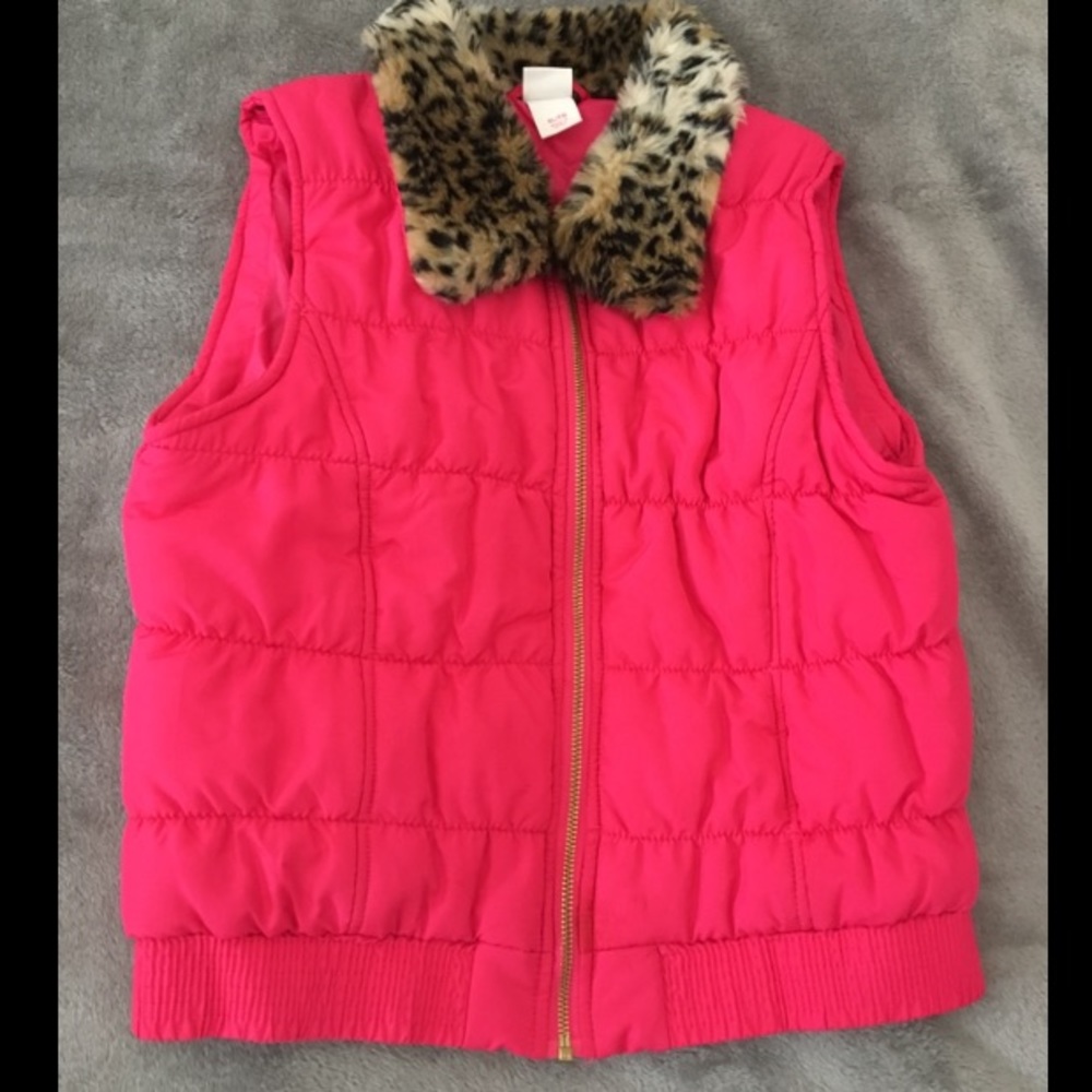 Kids Circo Pink & Cheetah Print Puffer Vest