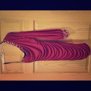 Short red/burgundy dress