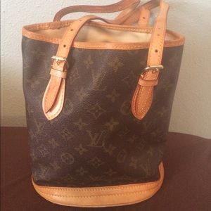 Louis Vuitton Monogrammed Canvas Bucket PM Bag