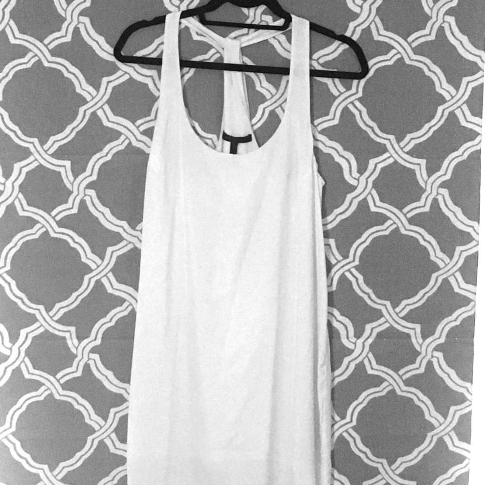 BCBG Silk maxi dress with open back detail