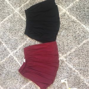Burgundy & black skirts
