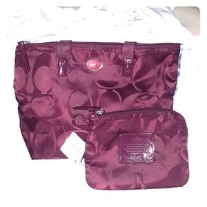 Authentic Coach tote bag and wristlet