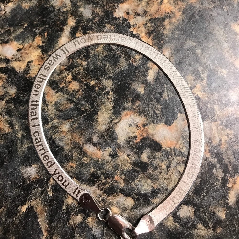 It was then that I carried you silver bracelet