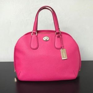 Coach Prince Street Satchel Pink Pebble Leather