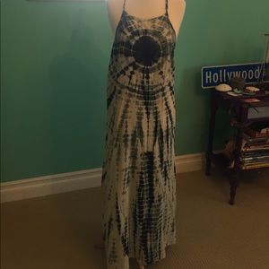 Cute maxi tie dye blue and white dress