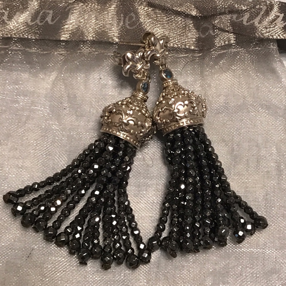 Sterling Silver and Marcasite Tasseled earrings