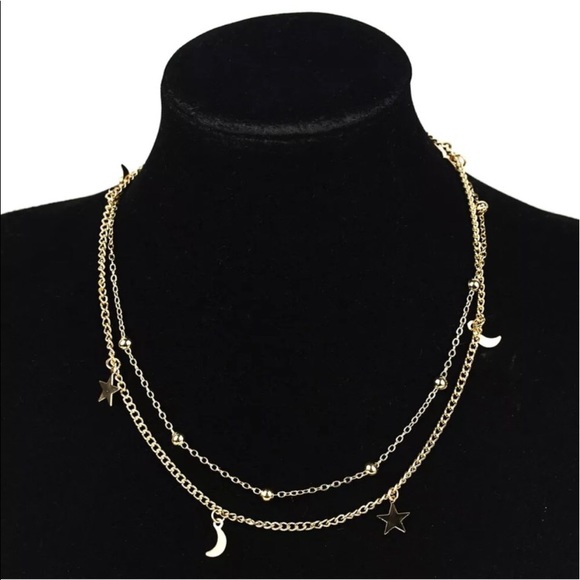 Moons and stars layer choker necklace - Picture 5 of 8