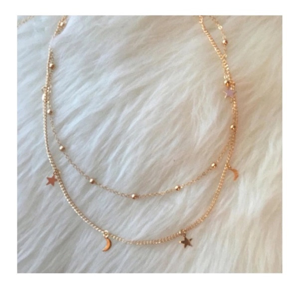 Moons and stars layer choker necklace - Picture 3 of 8