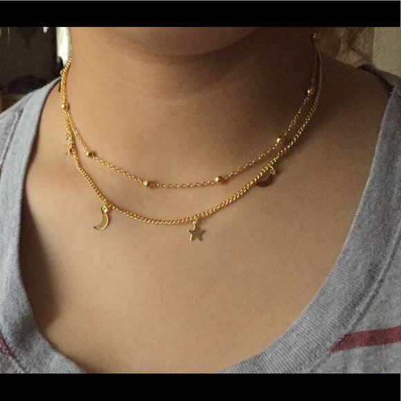 Moons and stars layer choker necklace - Picture 8 of 8