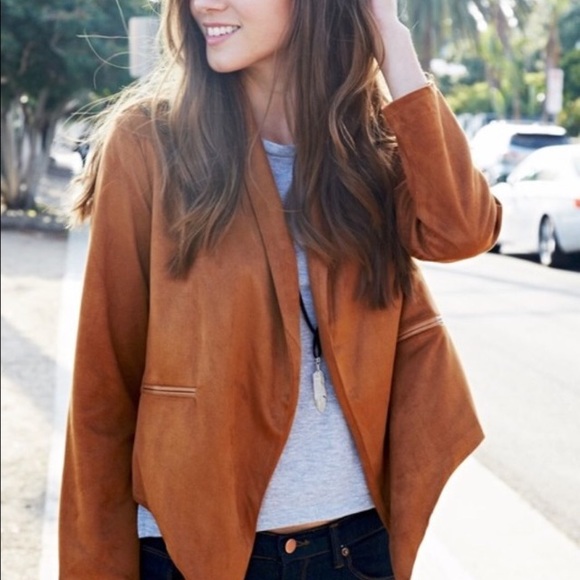 🍂 1 MEDIUM LEFT 🍂 Vegan Suede Cardigan Jacket - Picture 2 of 2