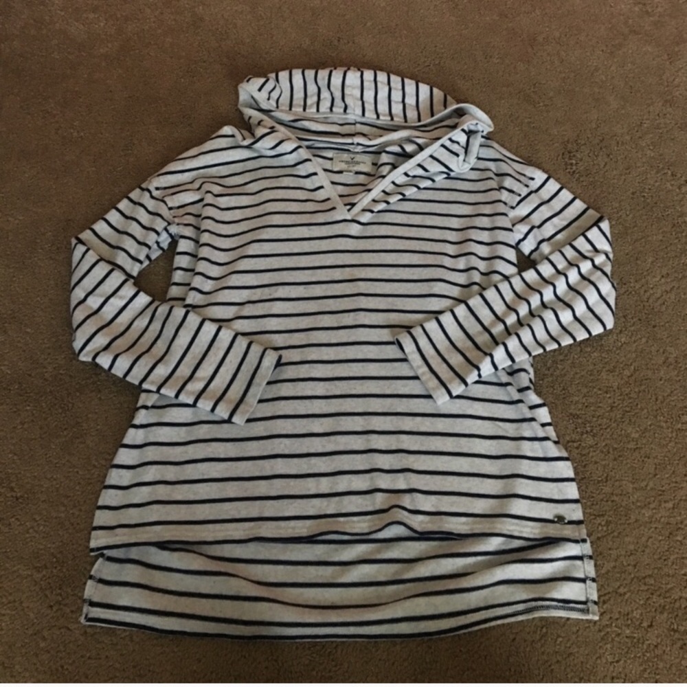 High low light weight stripped hoodie - Picture 8 of 8