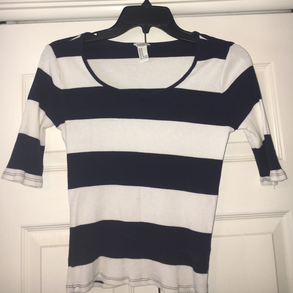Blue and white striped shirt