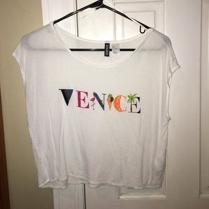 Girls light weight tee- "Venice" design on front