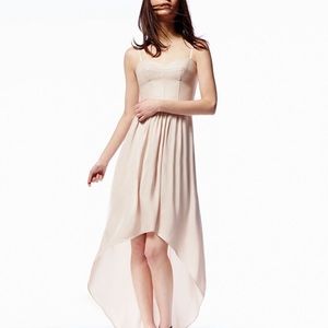 BCBG pale pink high low dress