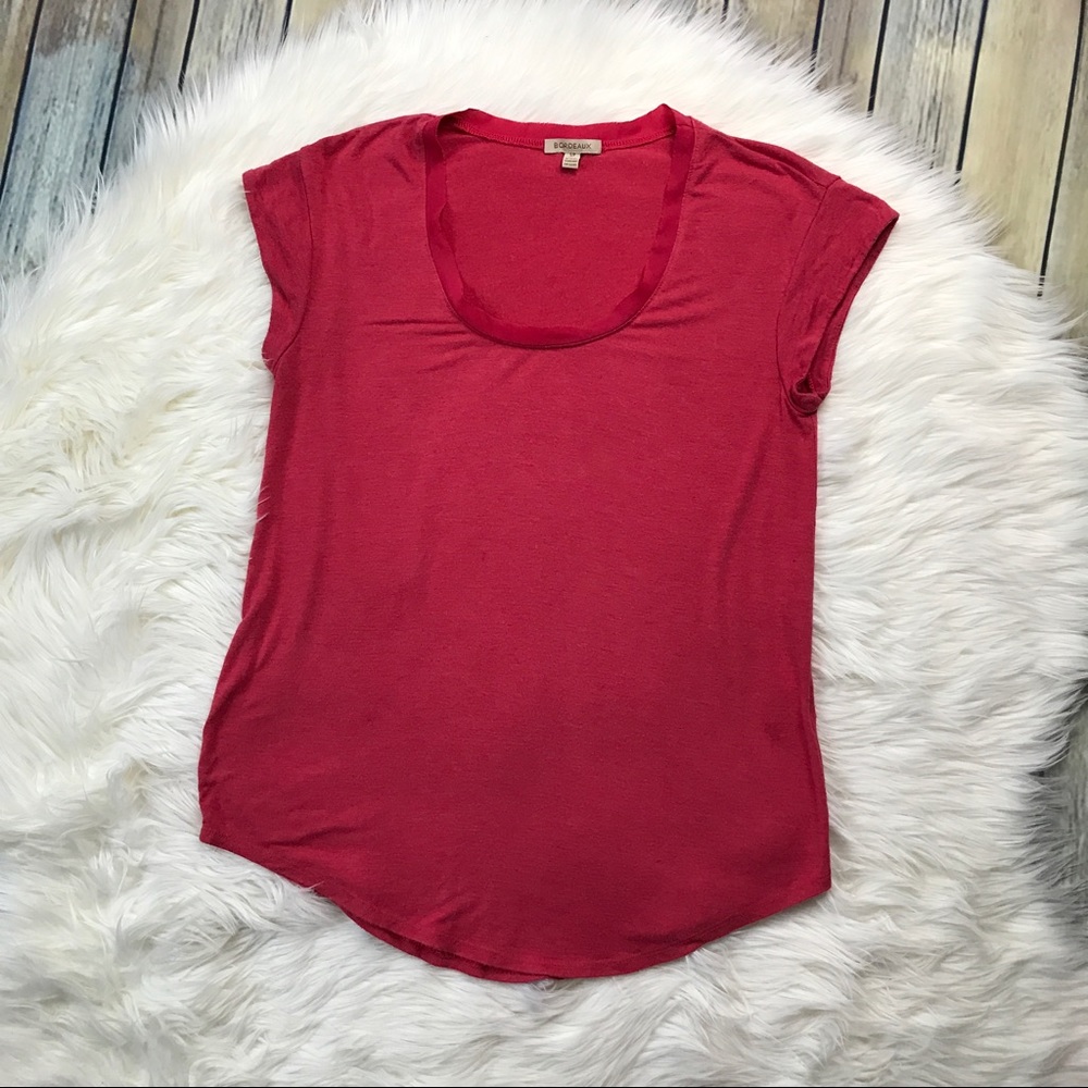 [Anthropologie] Bordeaux Pink Soft Tee