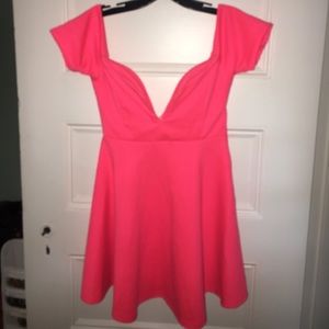 Pink off the shoulder dress