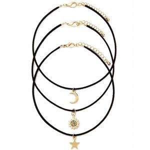 3 chokers set sun moon star