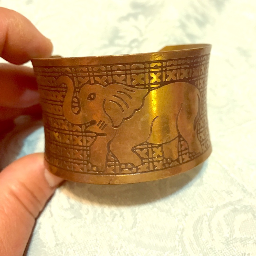 Thailand elephant brass cuff