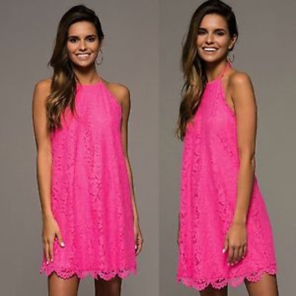 Macbeth Collection Neon Pink Dress NWT XS