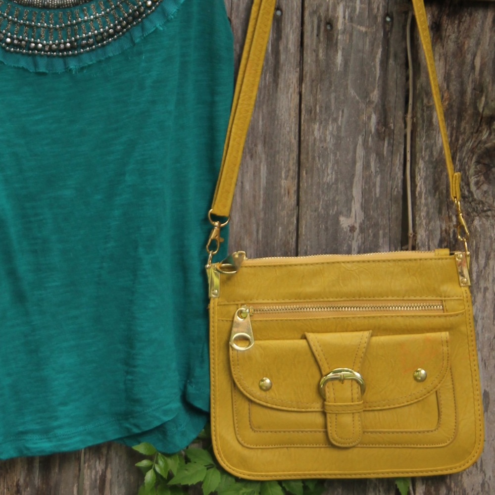 Mustard Yellow Crossbody Bag/Clutch