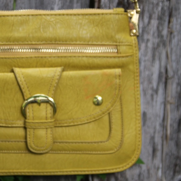Mustard Yellow Crossbody Bag/Clutch - Picture 3 of 5