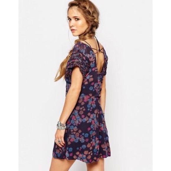 🎉2X HP🎉 Free People Lace Up Floral Mini Dress - Picture 12 of 14