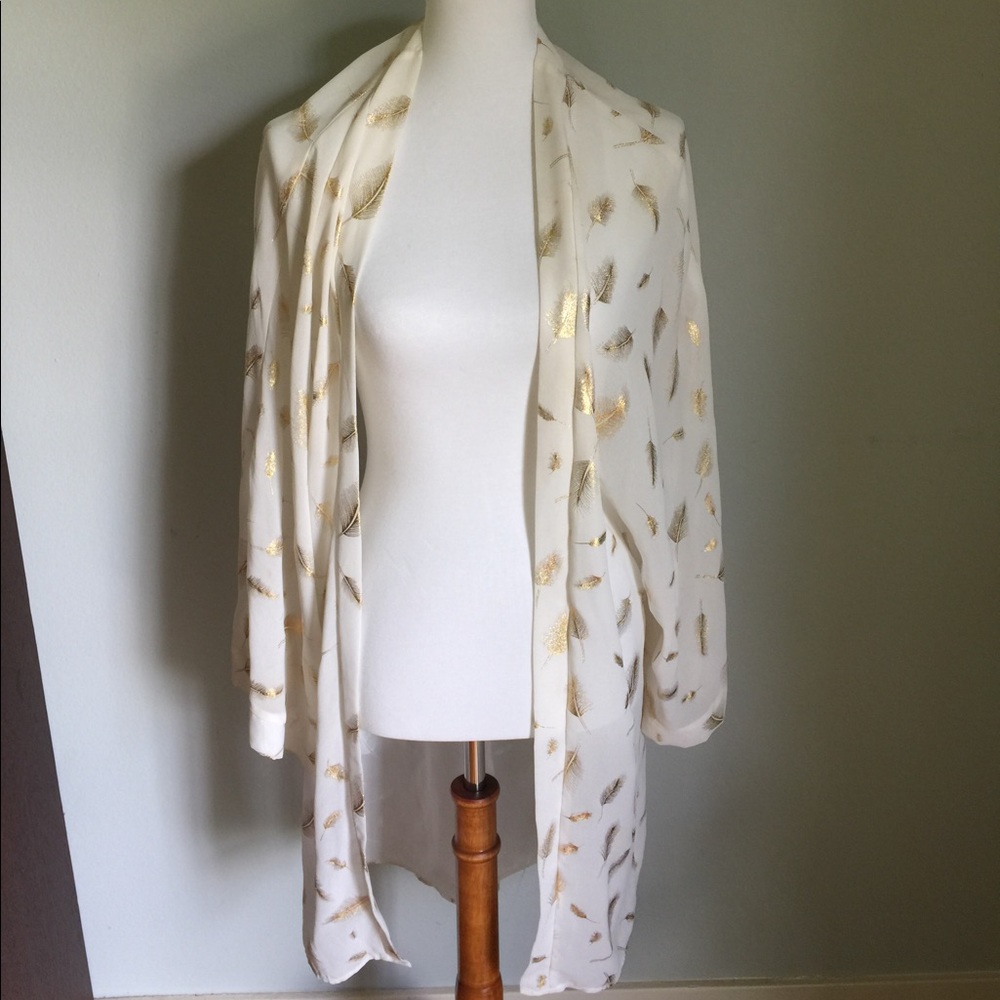 Golden feather kimono