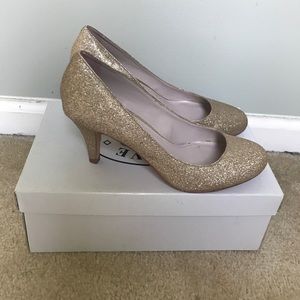 Steve Madden P-Page Gold Glitter Heels