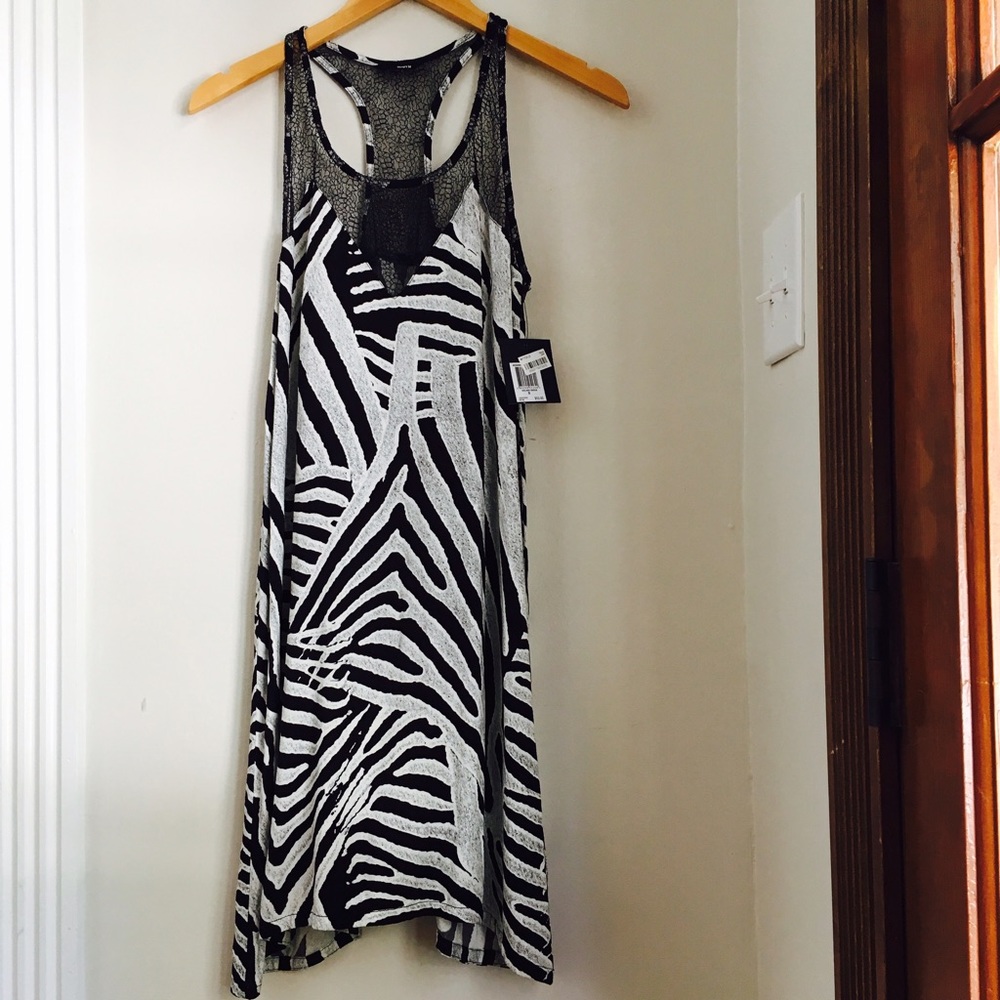 🐝 Hurley zebra/tribal print racerback dress NWT