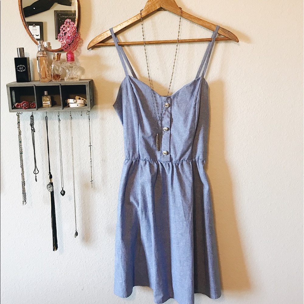 Francesca's Faux Denim Sun Dress