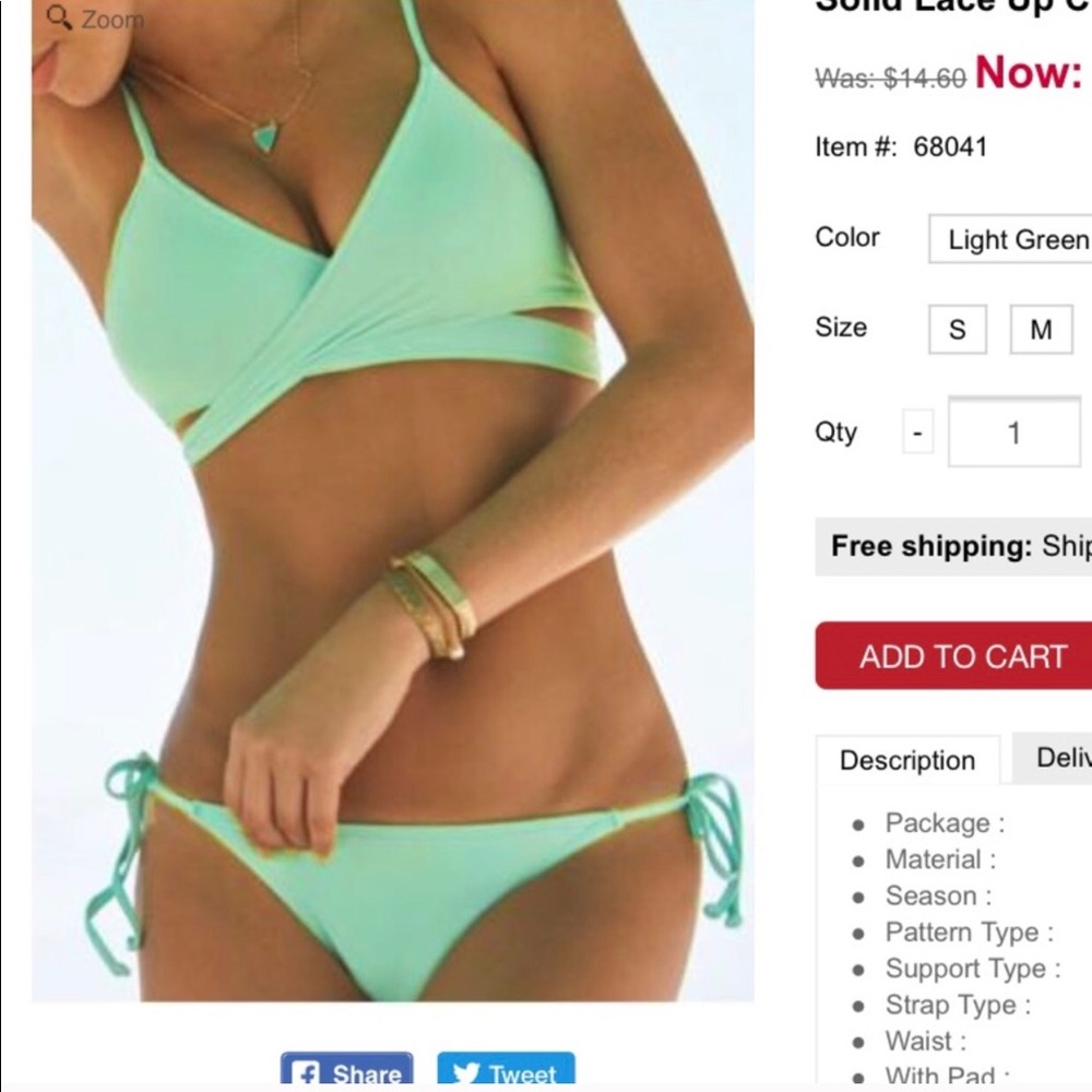 Wrap bikini bathing suit