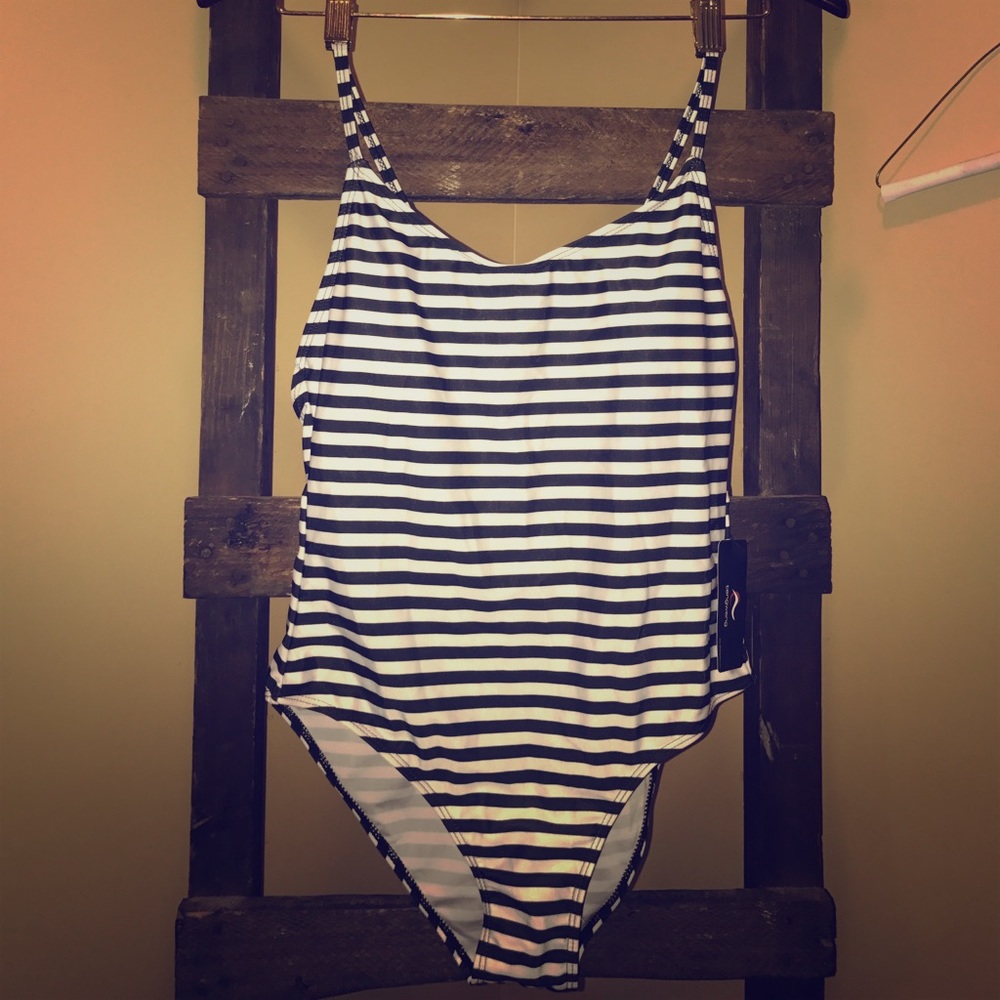 Striped one piece, NWT, bra padding built in