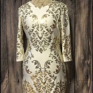 Gorgeous White & Gold Sequin  Dress 👗