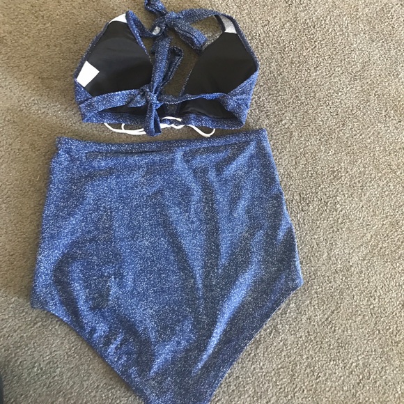 Brand New Blue/White High-Waisted Bikini - Picture 2 of 2