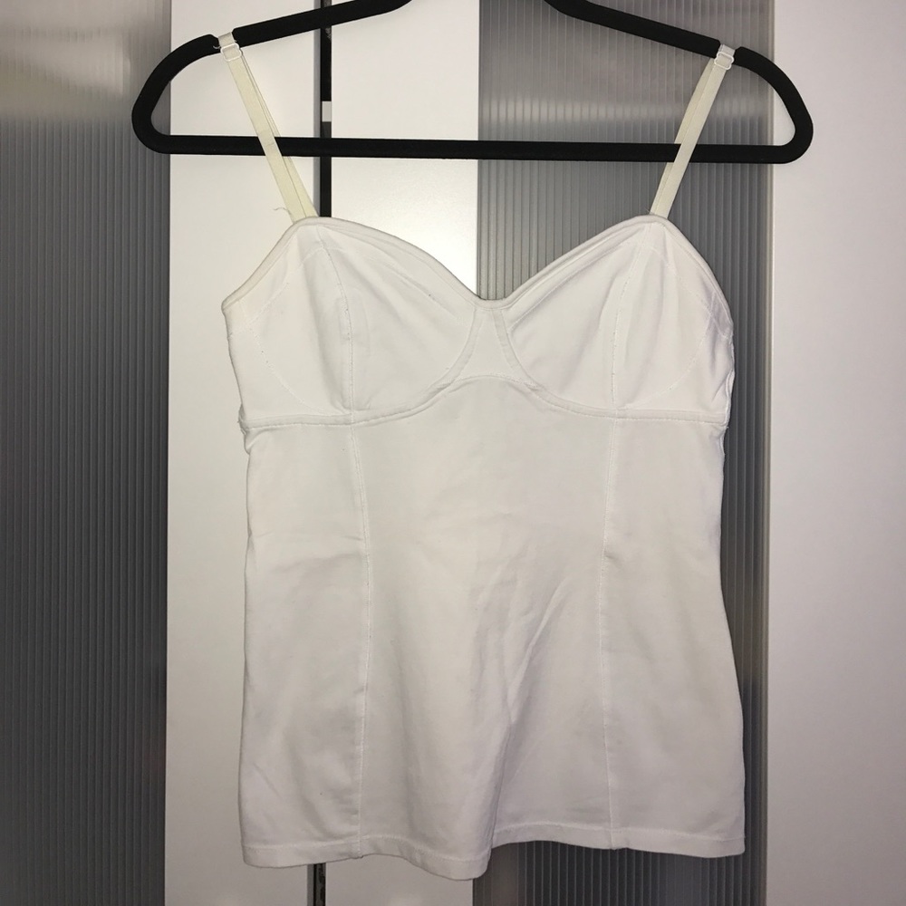 Aritzia "Bustier" Bra Tank Top, Medium- White