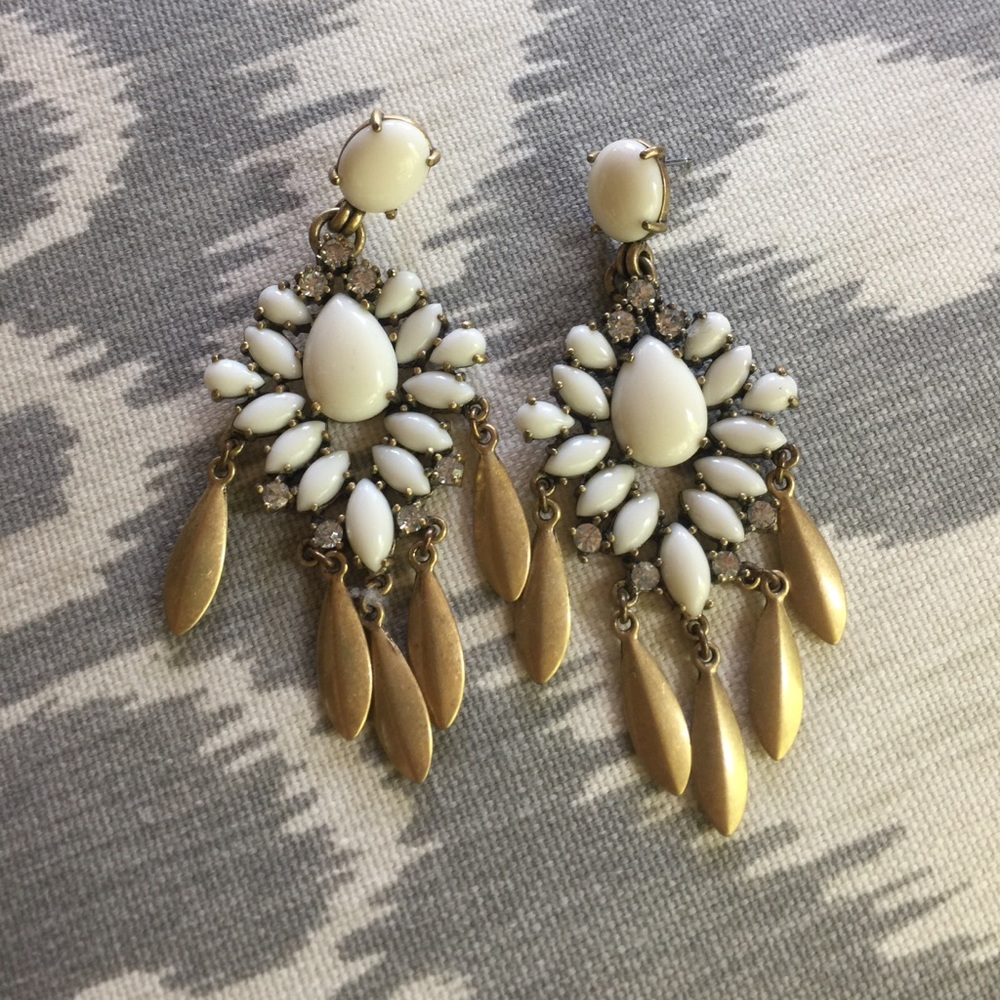 White Earrings made by Stella and Dot