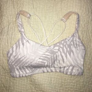 White and grey lululemon sports bra