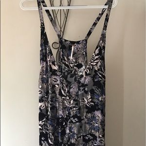 Free People black/grey/purple flower dress size 10