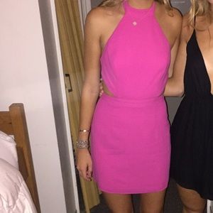 High neck dress with cut out sides