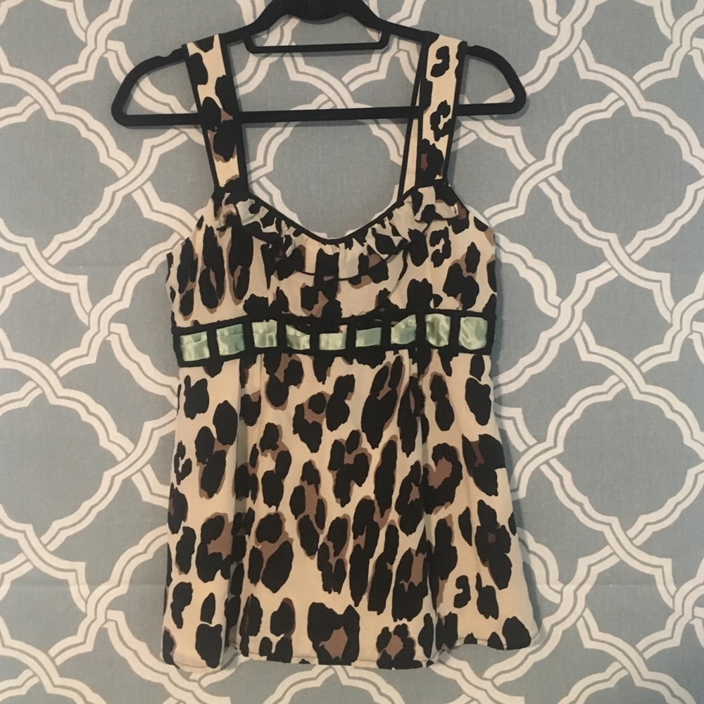 Nanette Lepore silk leopard print top