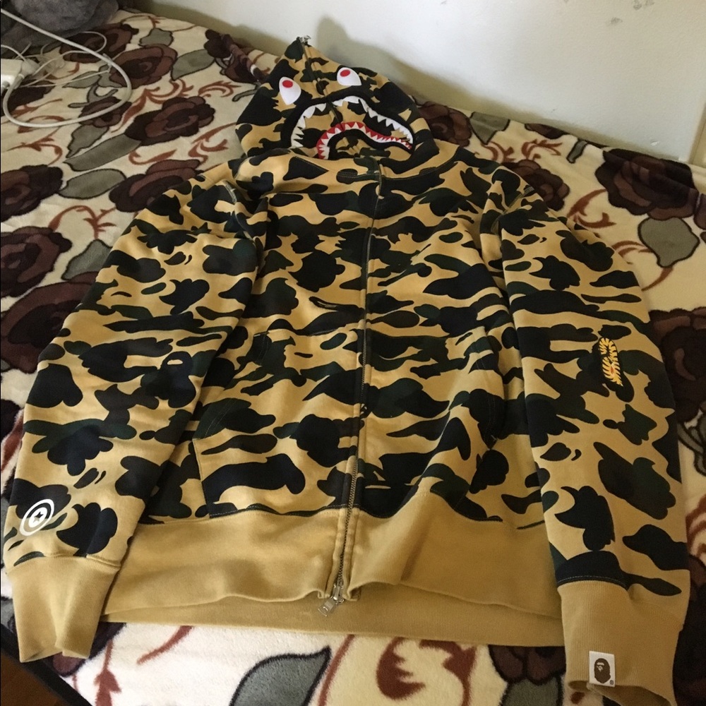 Bape Camo Ponr Shark Hoodie