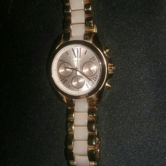 Michael Kors : two-tone rose gold / acetate watch