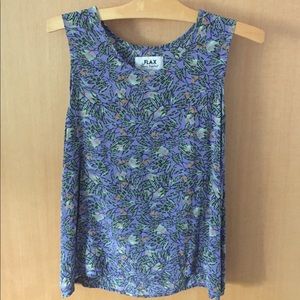 Flax Purple Printed Top, 100% Rayon