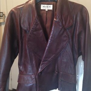 Brown leather suit