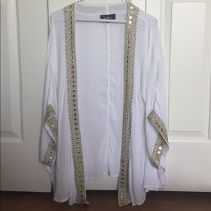 White/gold Kimono Top- never worn!