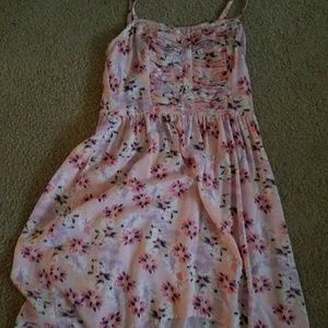 Small Charlotte Russe Pink Floral Asymmetric Dress