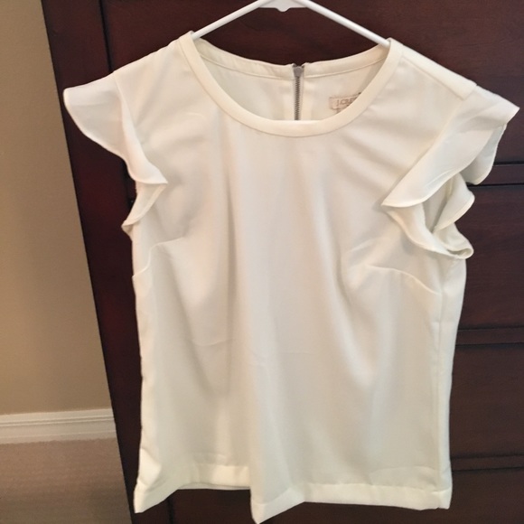 J. Crew Tops - Ivory J. Crew top with flutter sleeves
