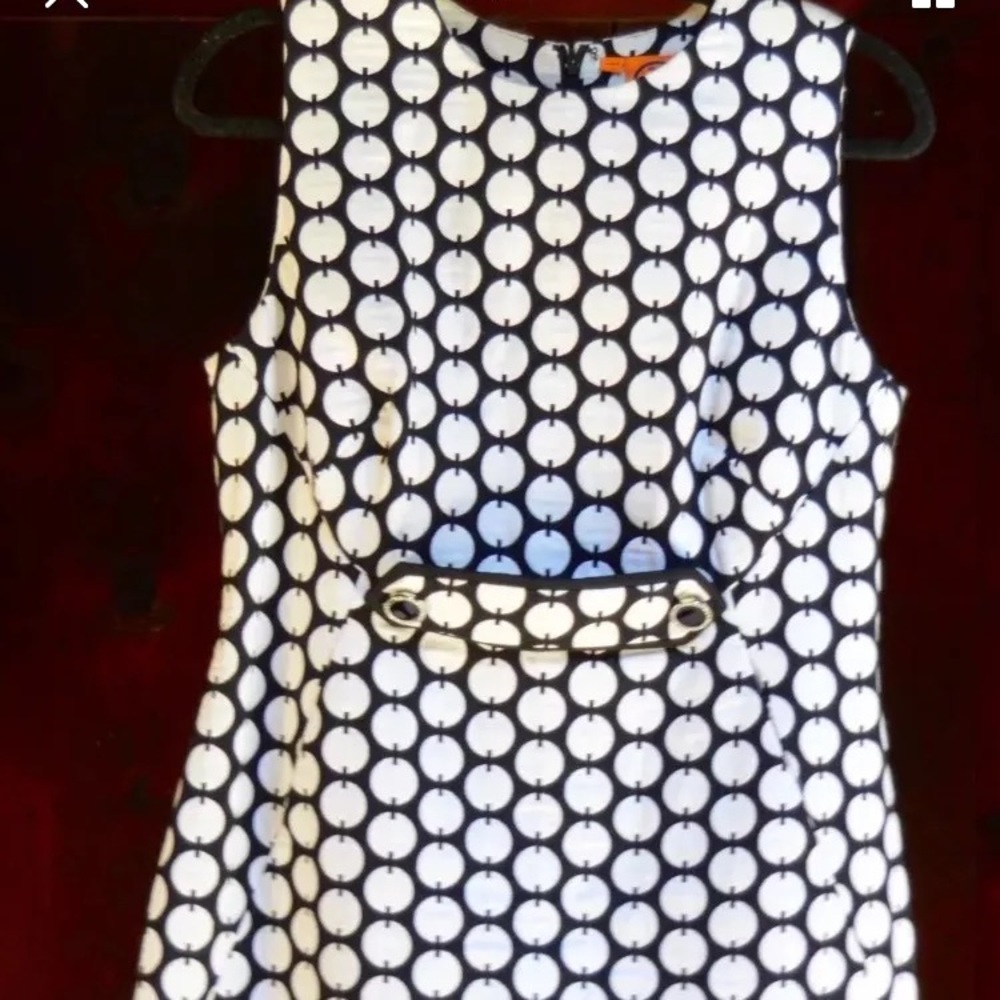 Tory Burch Clea Shift Black & White Dot Dress