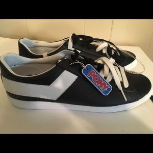 PONY TOPSTAR OX RETRO BLACK WHITE Leather Shoes